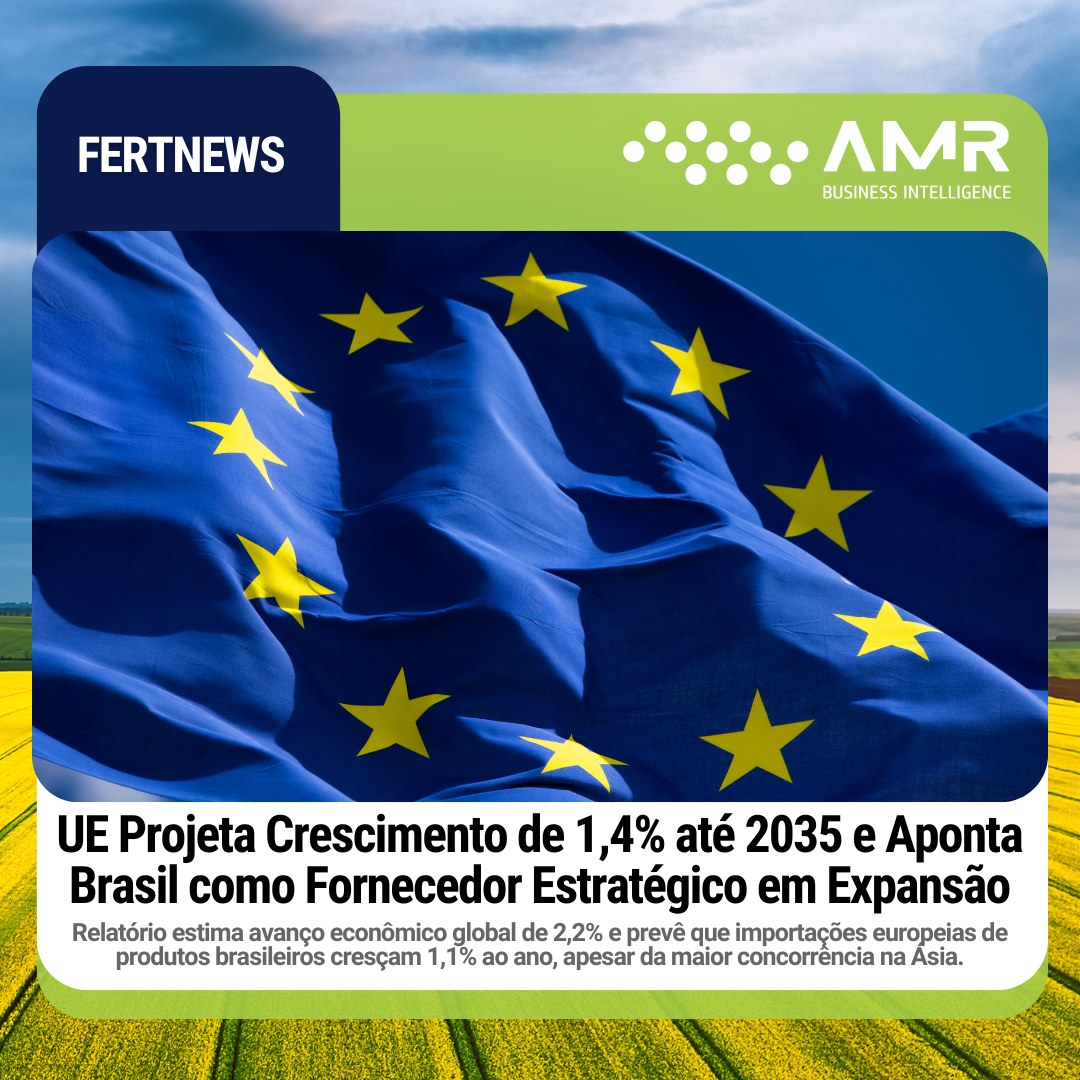 Capa da postagem UE projeta crescimento de 1,4% até 2035 e aponta Brasil como fornecedor estratégico em expansão