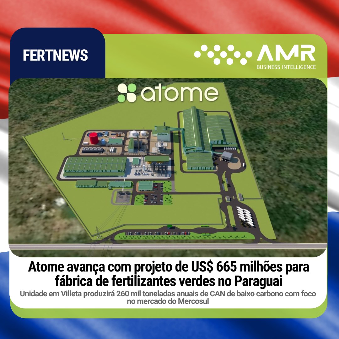 Capa da postagem Atome avança com projeto de US$ 665 milhões para fábrica de fertilizantes verdes no Paraguai