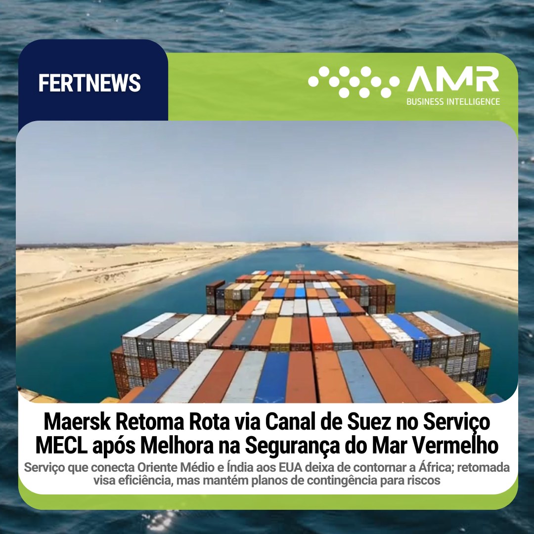 Capa da postagem Maersk Retoma Rota via Canal de Suez no Serviço MECL após Melhora na Segurança do Mar Vermelho