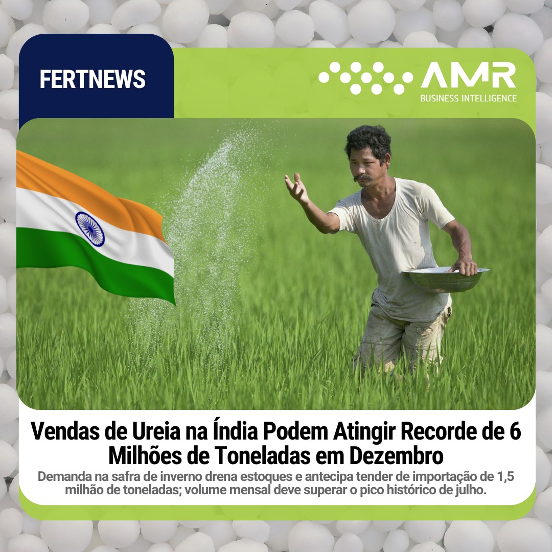 Capa da postagem Vendas de Ureia na Índia Podem Atingir Recorde de 6 Milhões de Toneladas em Dezembro