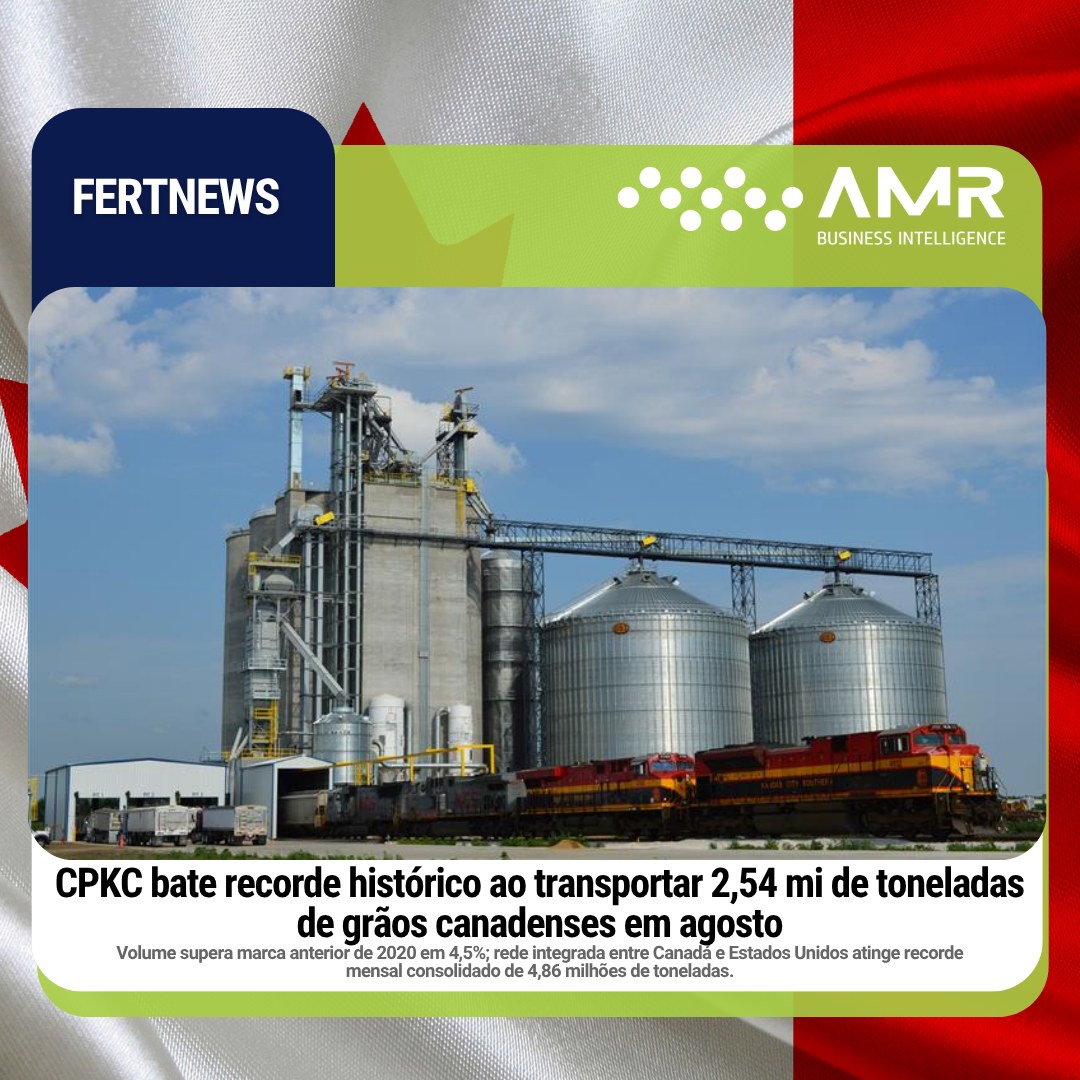 Capa da postagem CPKC bate recorde histórico ao transportar 2,54 mi de toneladas de grãos canadenses em agosto