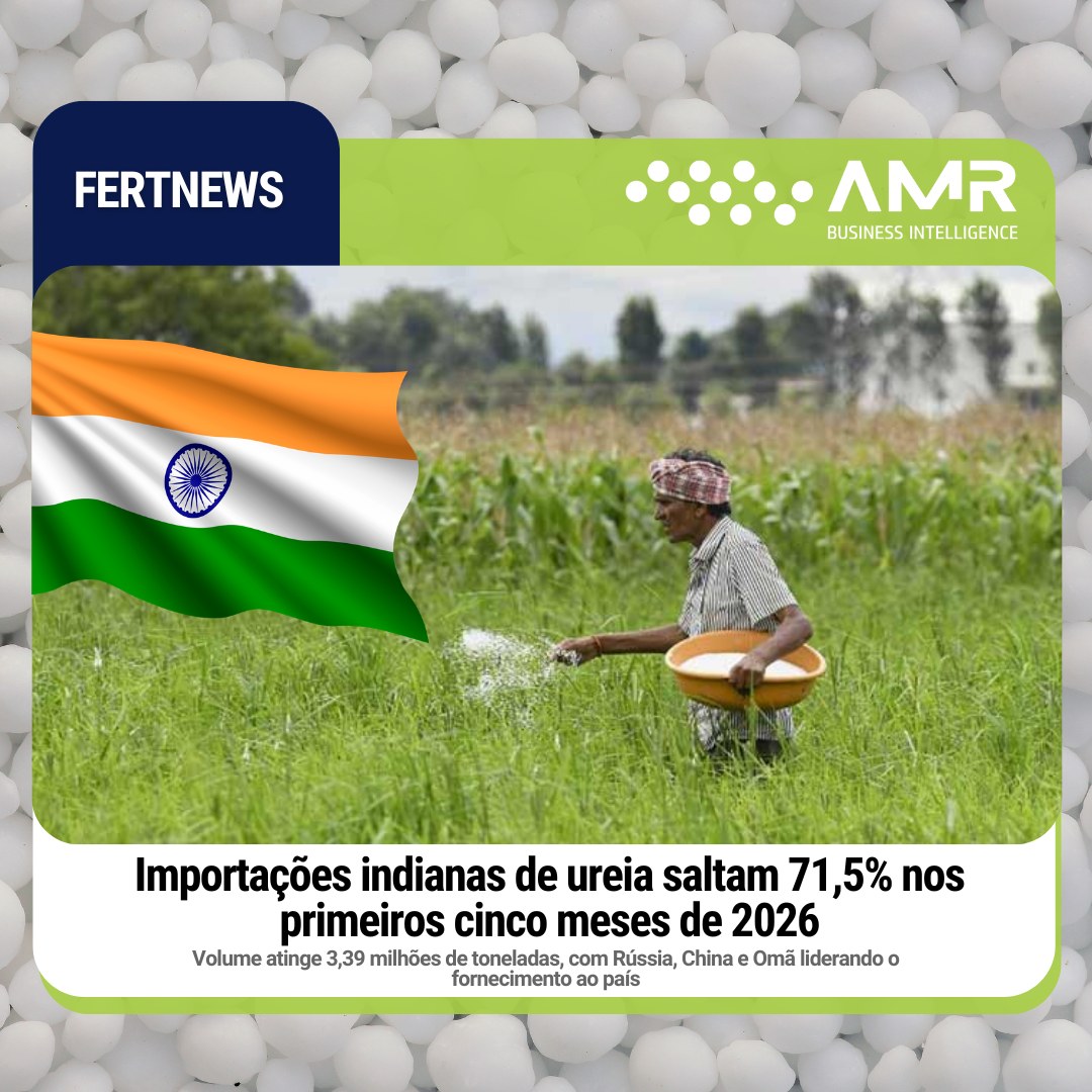 Capa da postagem Importações indianas de ureia saltam 71,5% nos primeiros cinco meses de 2026