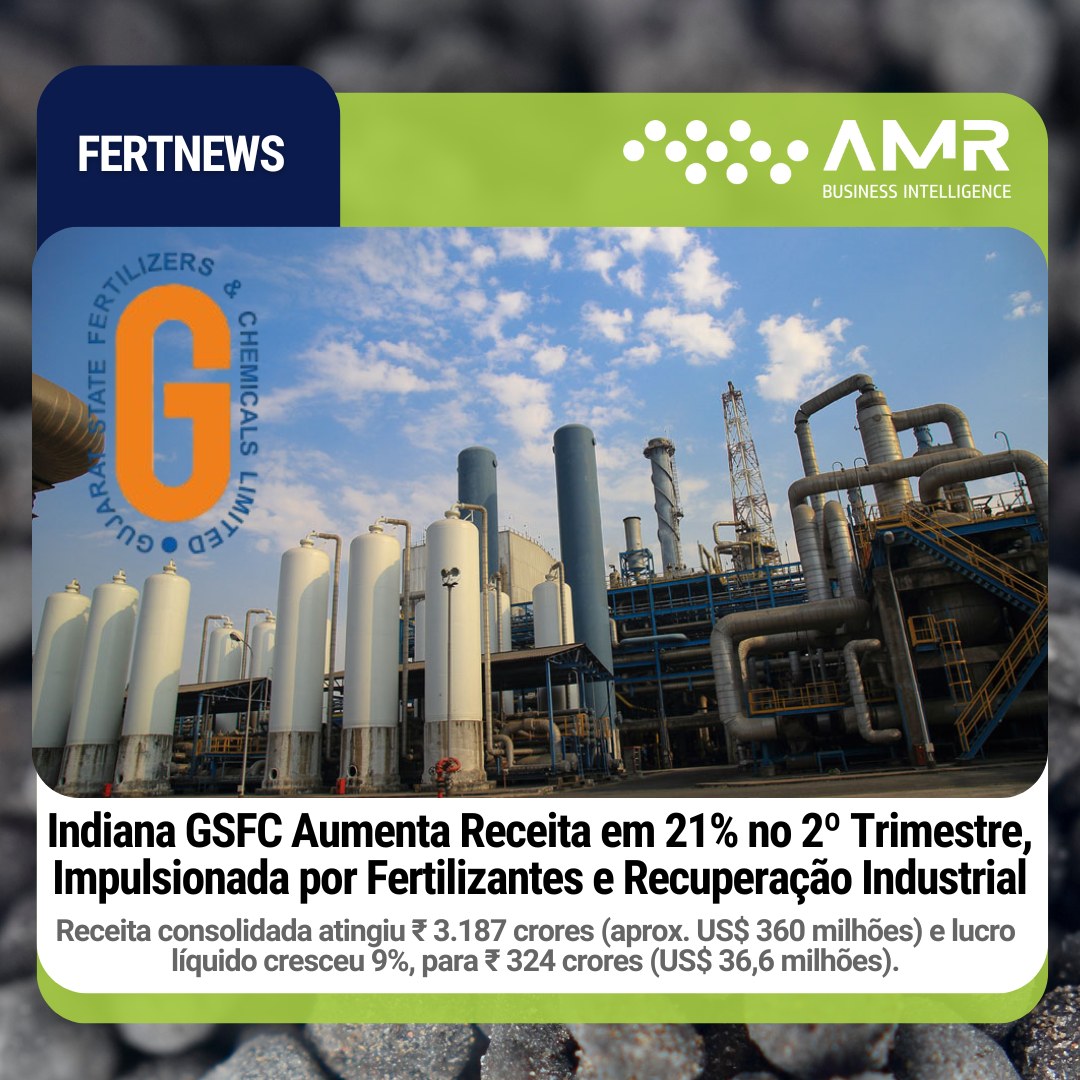 Capa da postagem Indiana GSFC Aumenta Receita em 21% no 2º Trimestre, Impulsionada por Fertilizantes e Recuperação Industrial