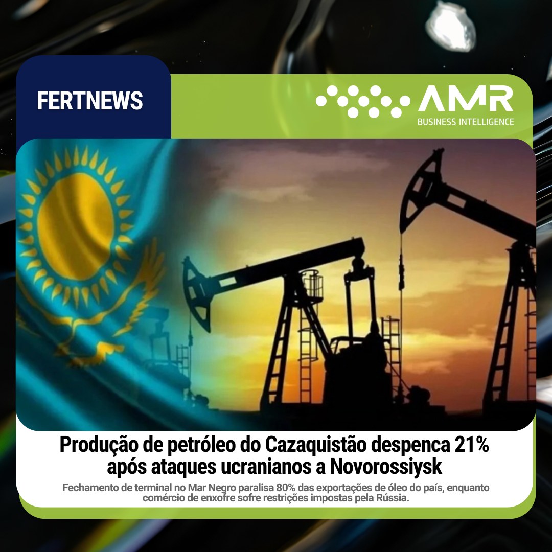 Capa da postagem Produção de petróleo do Cazaquistão despenca 21% após ataques ucranianos a Novorossiysk
