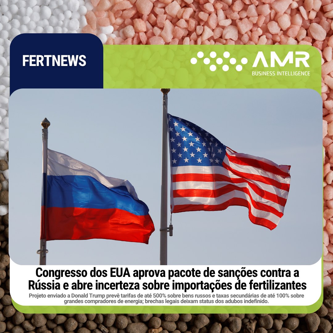 Capa da publicação Congresso dos EUA aprova pacote de sanções contra a Rússia e abre incerteza sobre importações de fertilizantes