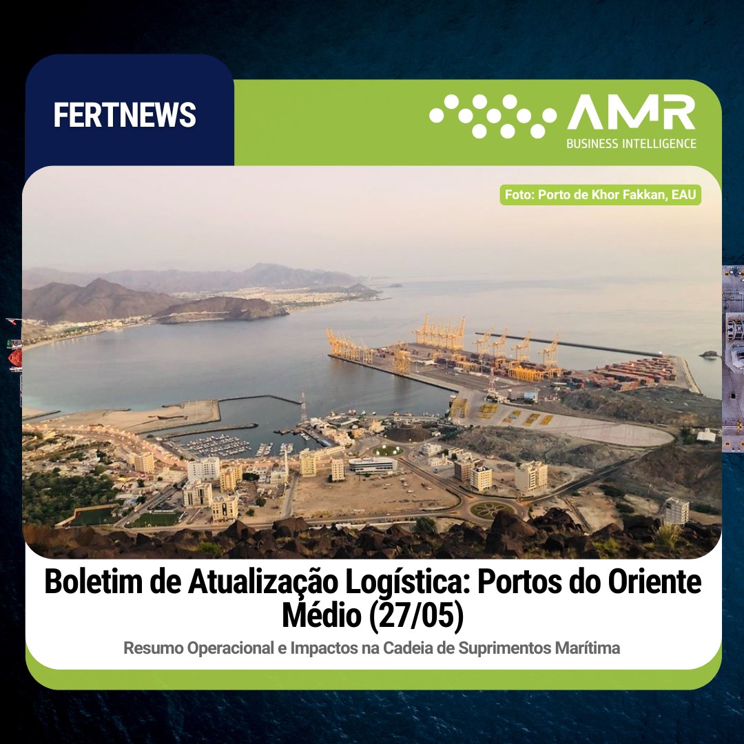 Capa da postagem Boletim de Atualização Logística: Portos do Oriente Médio (27/05)