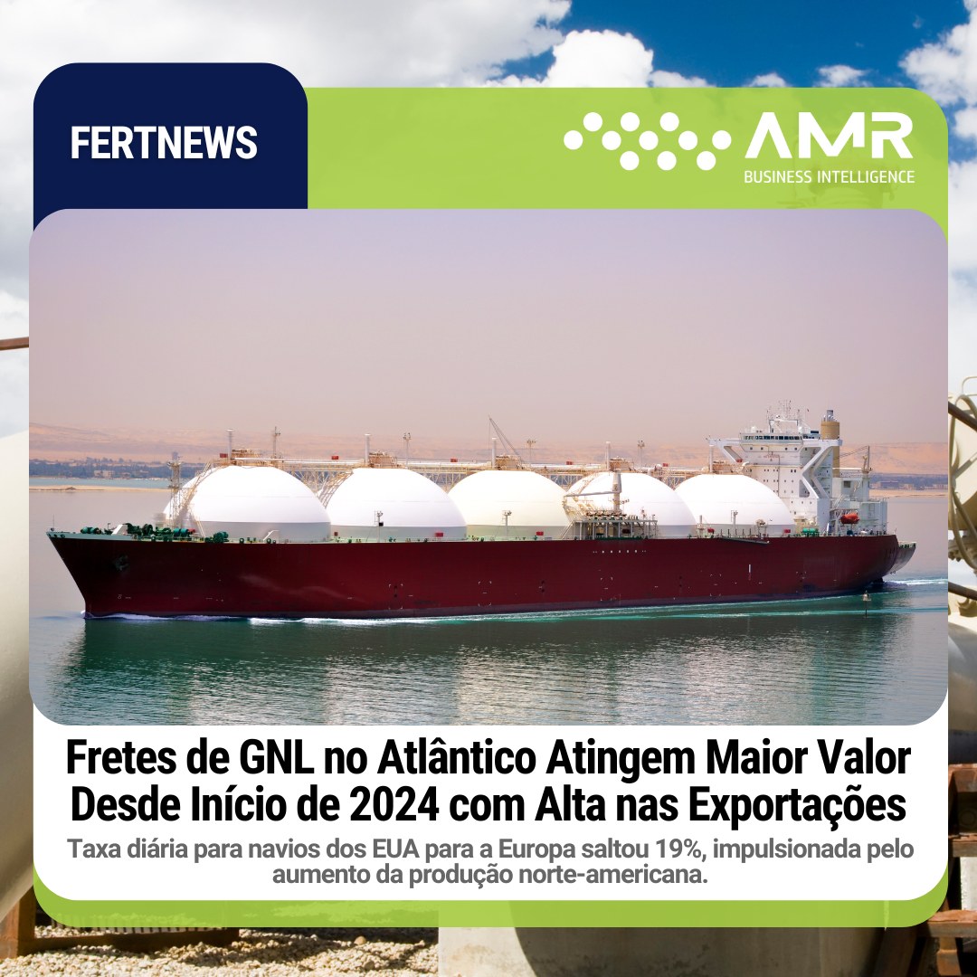 Capa da postagem Fretes de GNL no Atlântico Atingem Maior Valor Desde Início de 2024 com Alta nas Exportações
