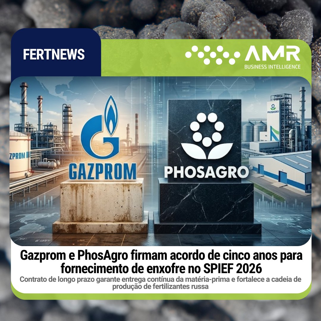 Capa da postagem Gazprom e PhosAgro firmam acordo de cinco anos para fornecimento de enxofre no SPIEF 2026