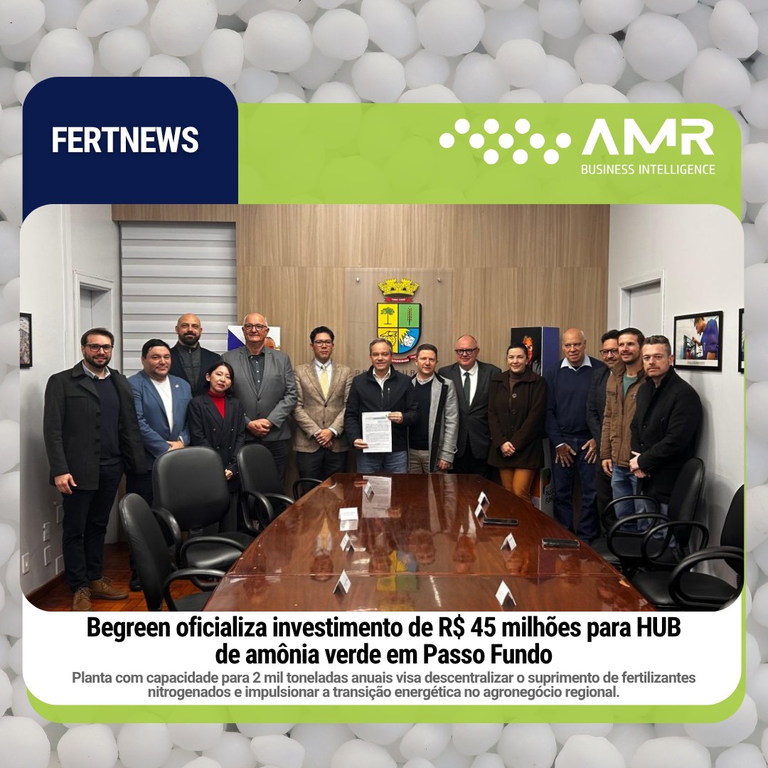 Capa da postagem Begreen oficializa investimento de R$ 45 milhões para HUB de amônia verde em Passo Fundo