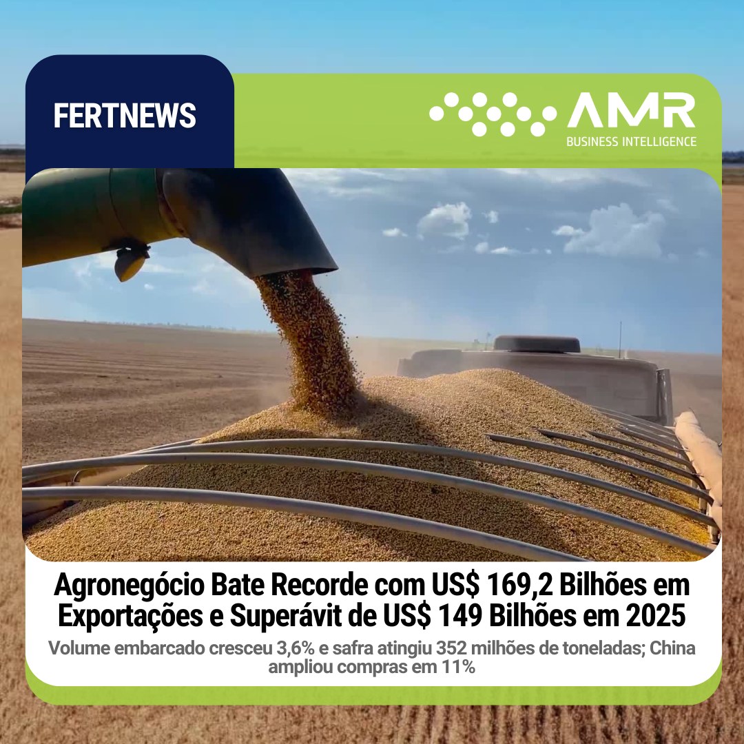 Capa da postagem Agronegócio Bate Recorde com US$ 169,2 Bilhões em Exportações e Superávit de US$ 149 Bilhões em 2025