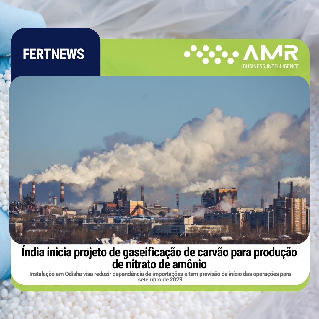 Capa da postagem Índia inicia projeto de gaseificação de carvão para produção de nitrato de amônio