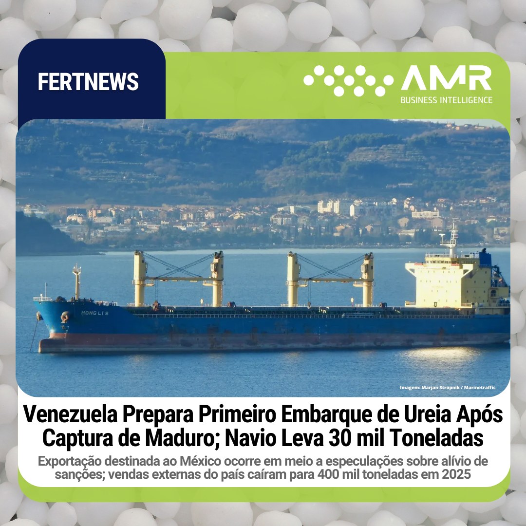 Capa da postagem Venezuela Prepara Primeiro Embarque de Ureia Após Captura de Maduro; Navio Leva 30 mil Toneladas