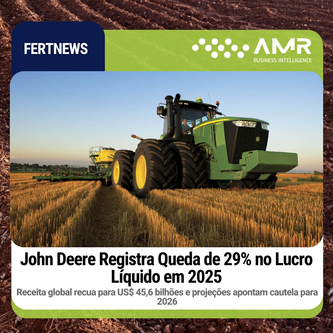 Capa da postagem John Deere Registra Queda de 29% no Lucro Líquido em 2025