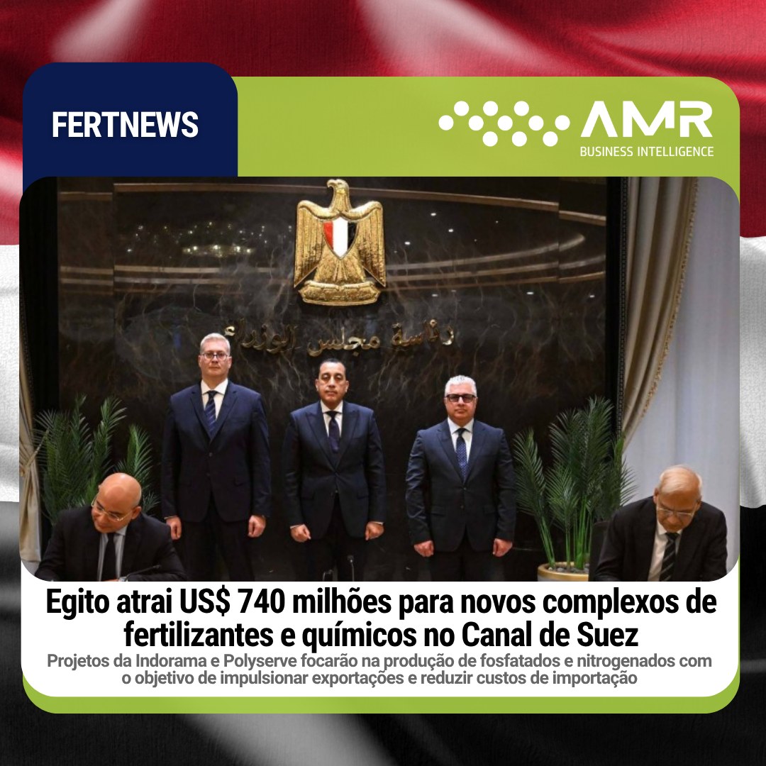 Capa da postagem Egito atrai US$ 740 milhões para novos complexos de fertilizantes e químicos no Canal de Suez