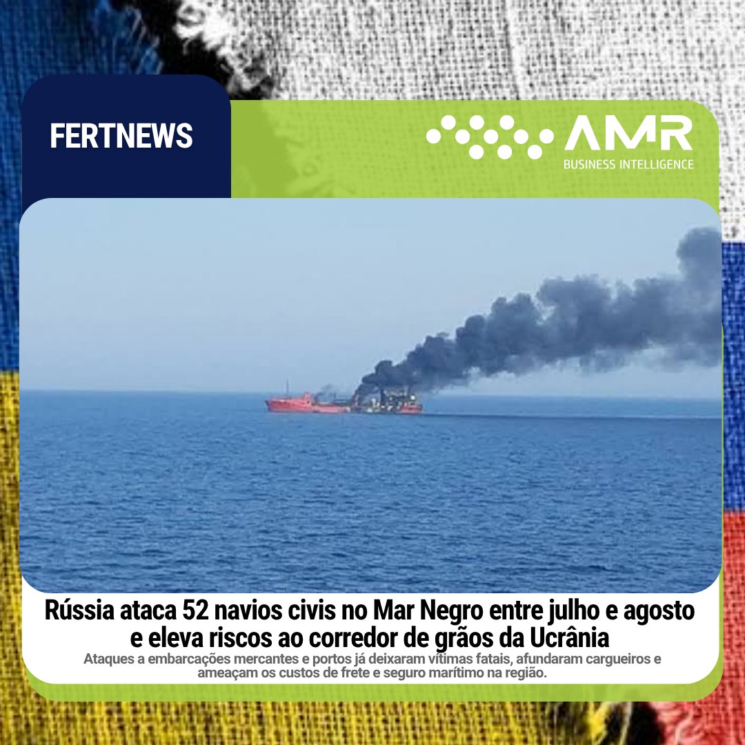 Capa da postagem Rússia ataca 52 navios civis no Mar Negro entre julho e agosto e eleva riscos ao corredor de grãos da Ucrânia