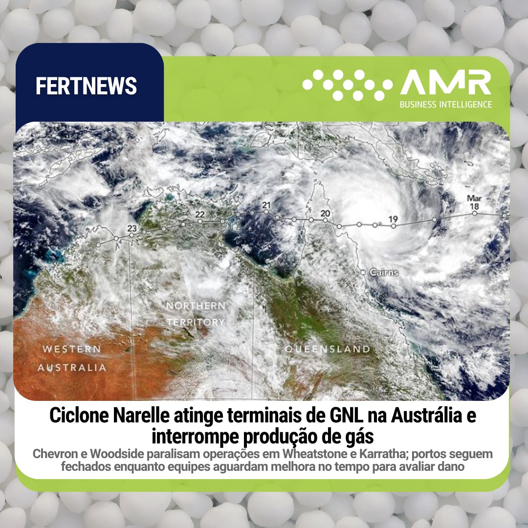 Capa da postagem Ciclone Narelle atinge terminais de GNL na Austrália e interrompe produção de gás