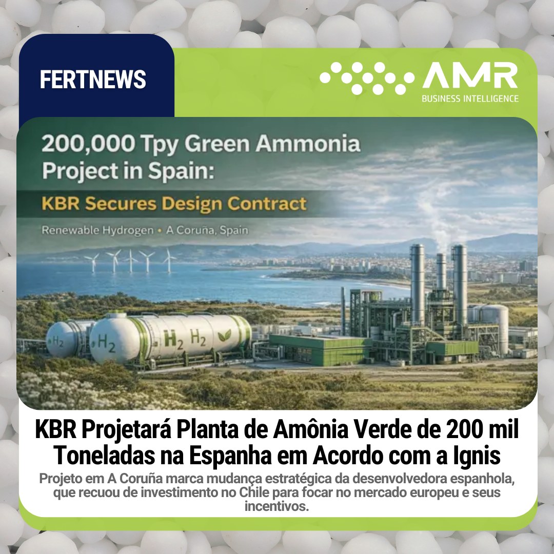 Capa da postagem KBR Projetará Planta de Amônia Verde de 200 mil Toneladas na Espanha em Acordo com a Ignis