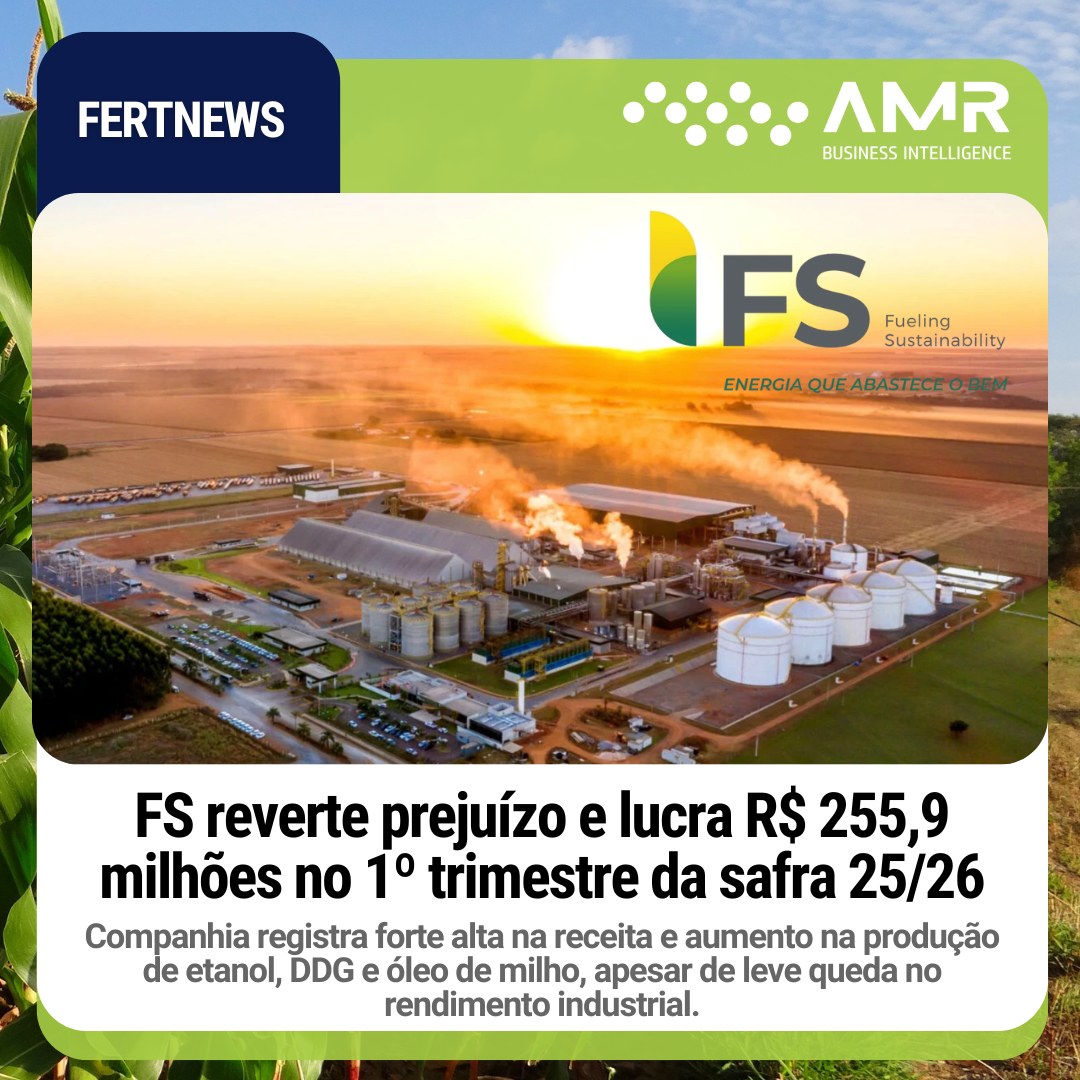 Capa da postagem FS reverte prejuízo e lucra R$ 255,9 milhões no 1º trimestre da safra 25/26