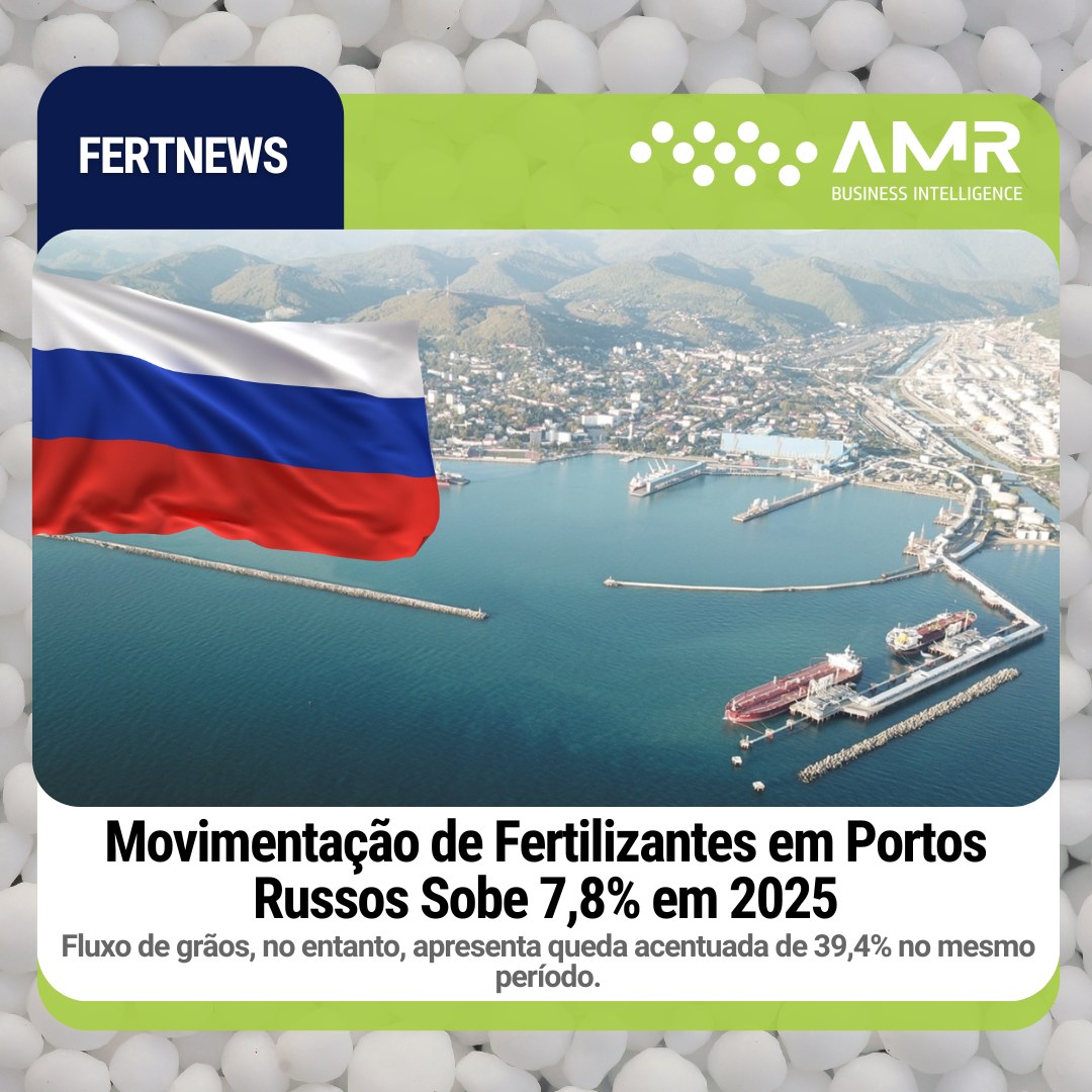 Capa da postagem Movimentação de Fertilizantes em Portos Russos Sobe 7,8% em 2025