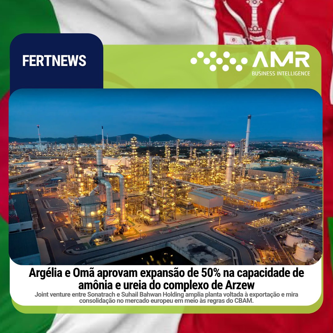 Capa da postagem Argélia e Omã aprovam expansão de 50% na capacidade de amônia e ureia do complexo de Arzew
