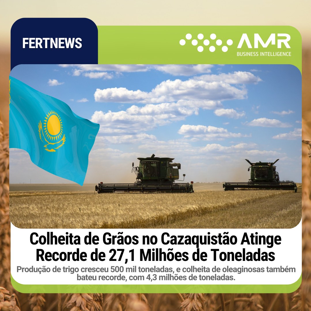Capa da postagem Colheita de Grãos no Cazaquistão Atinge Recorde de 27,1 Milhões de Toneladas