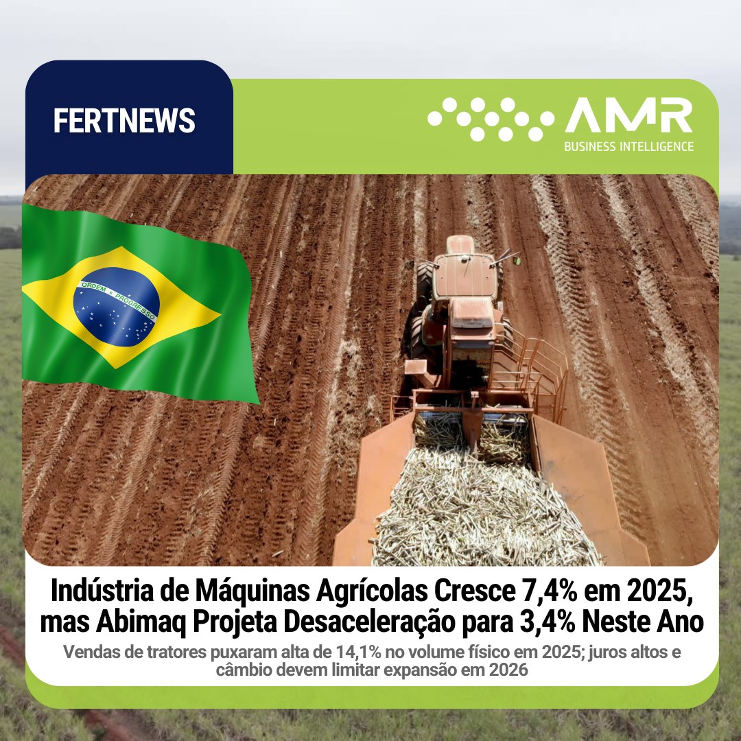 Capa da postagem Indústria de Máquinas Agrícolas Cresce 7,4% em 2025, mas Abimaq Projeta Desaceleração para 3,4% Neste Ano