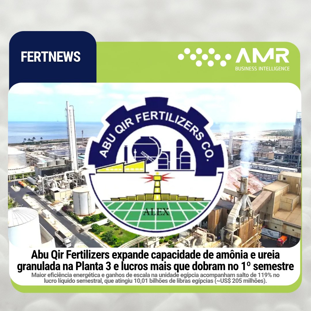 Capa da postagem Abu Qir Fertilizers expande capacidade de amônia e ureia granulada na Planta 3 e lucros mais que dobram no 1º semestre