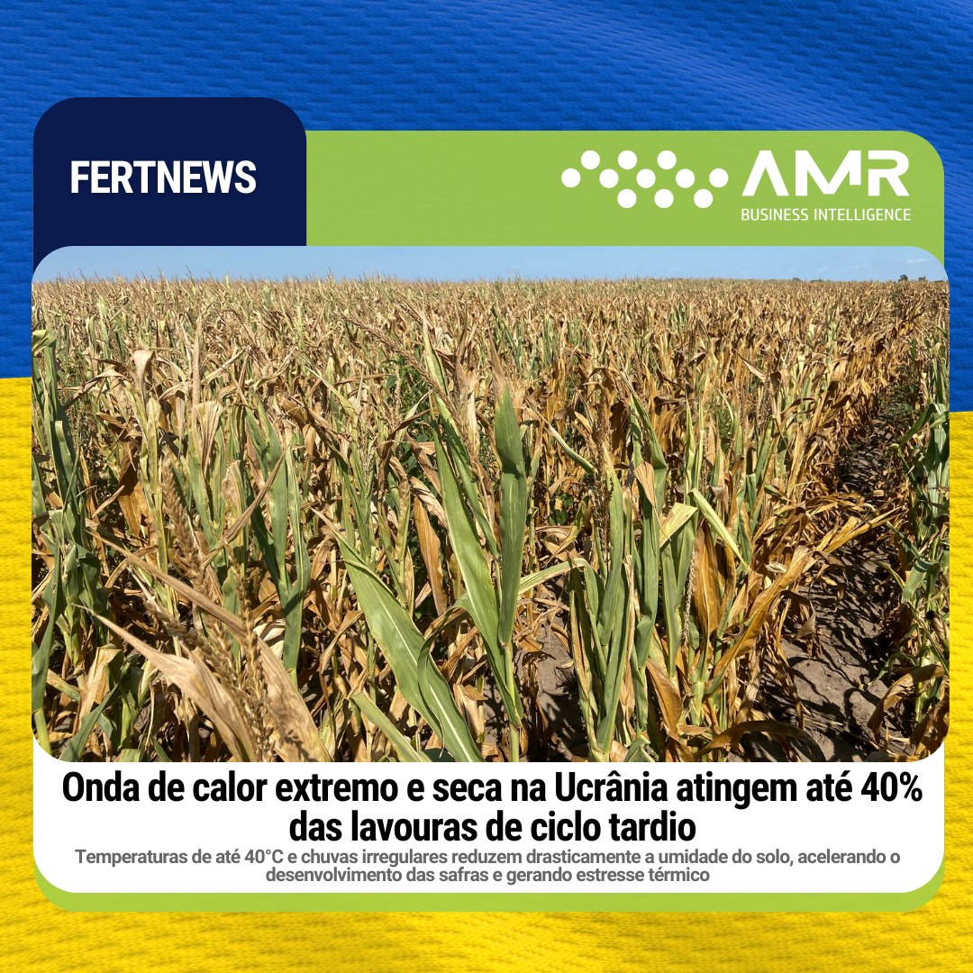 Capa da postagem Onda de calor extremo e seca na Ucrânia atingem até 40% das lavouras de ciclo tardio