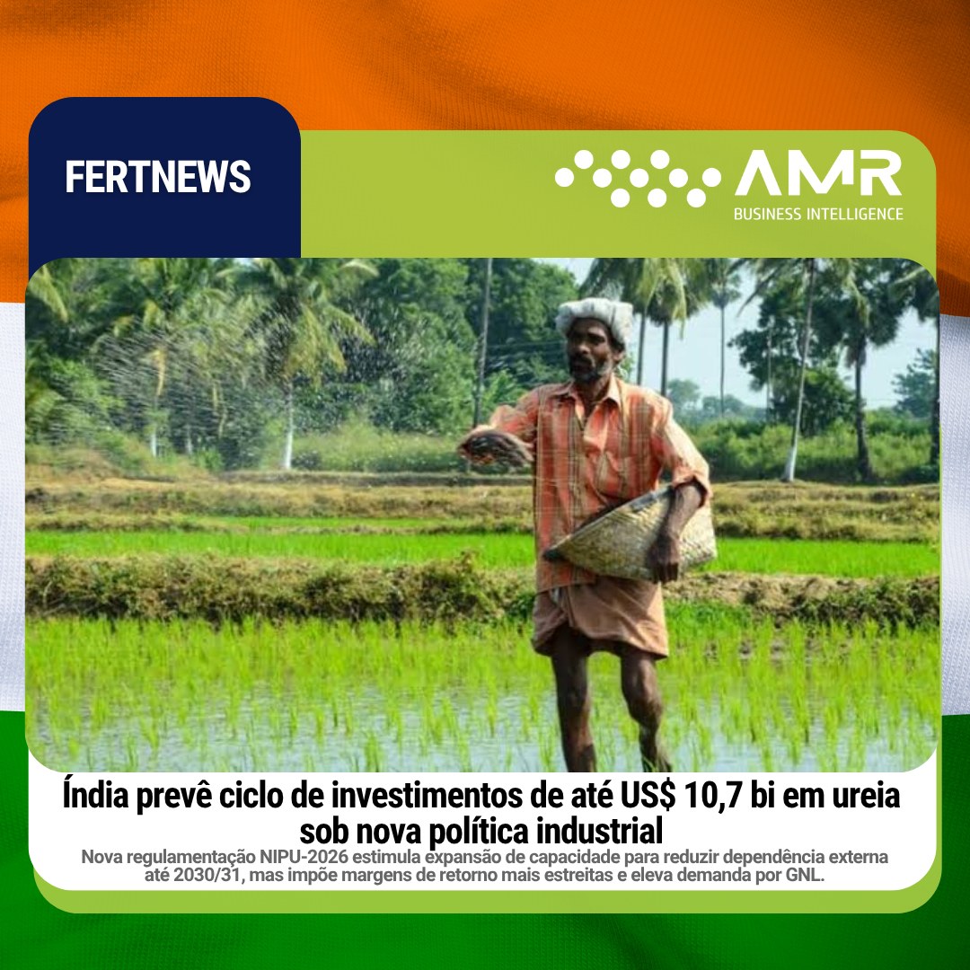 Capa da postagem Índia prevê ciclo de investimentos de até US$ 10,7 bi em ureia sob nova política industrial