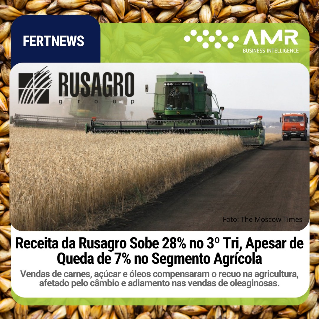 Capa da postagem Receita da Rusagro Sobe 28% no 3º Tri, Apesar de Queda de 7% no Segmento Agrícola
