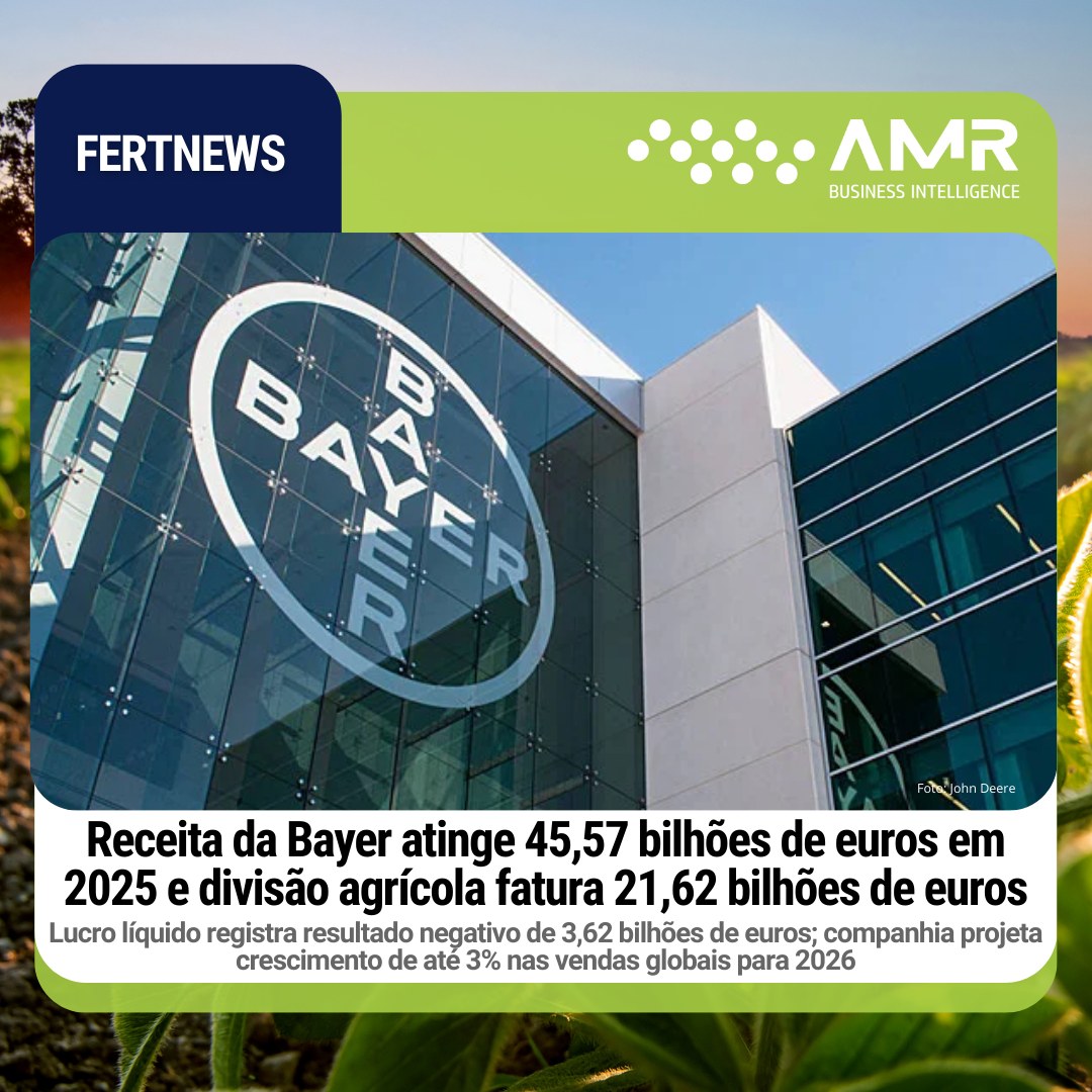 Capa da postagem Receita da Bayer atinge 45,57 bilhões de euros em 2025 e divisão agrícola fatura 21,62 bilhões de euros