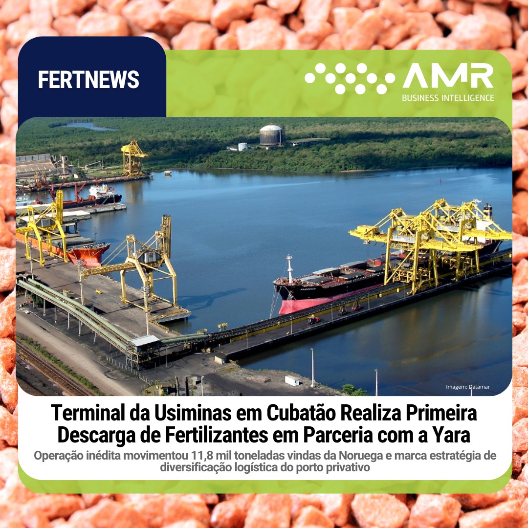 Capa da postagem Terminal da Usiminas em Cubatão Realiza Primeira Descarga de Fertilizantes em Parceria com a Yara