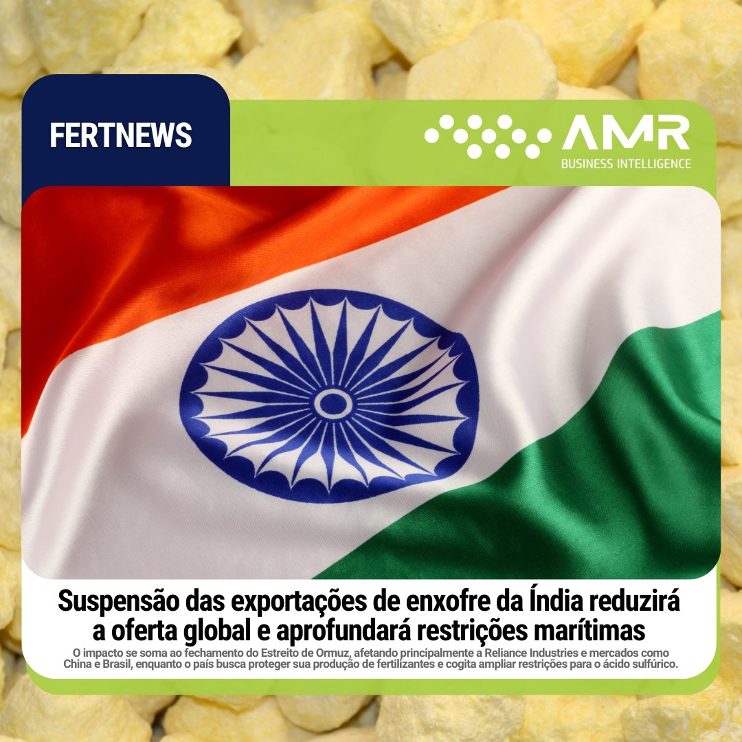 Capa da postagem Suspensão das exportações de enxofre da Índia reduzirá a oferta global e aprofundará restrições marítimas