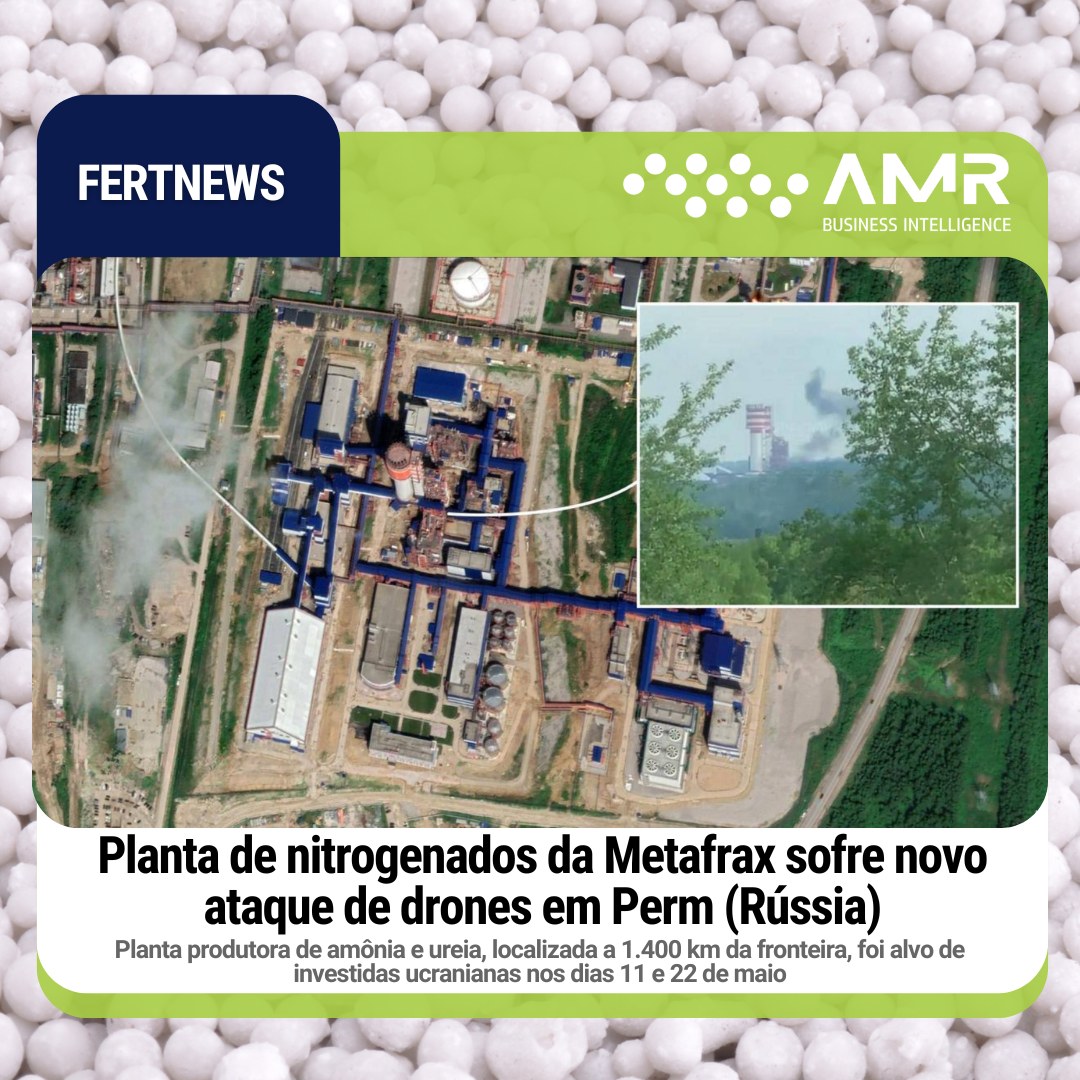 Capa da postagem Planta de nitrogenados da Metafrax sofre novo ataque de drones em Perm (Rússia)