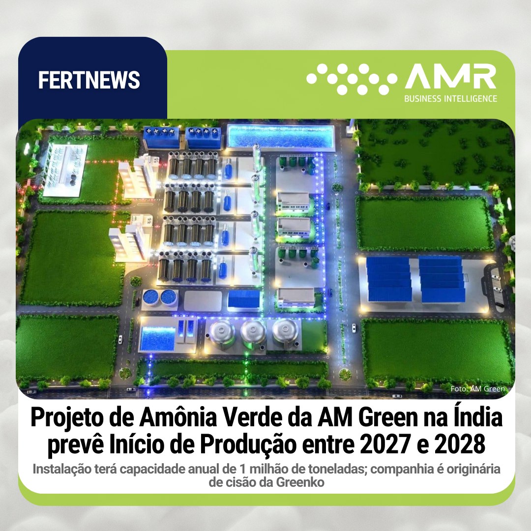 Capa da postagem Projeto de amônia verde da AM Green na Índia prevê início de produção entre 2027 e 2028