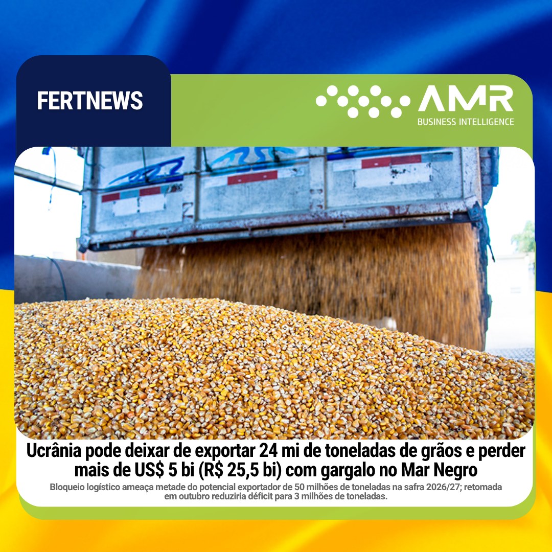 Capa da postagem Ucrânia pode deixar de exportar 24 mi de toneladas de grãos e perder mais de US$ 5 bi (R$ 25,5 bi) com gargalo no Mar Negro