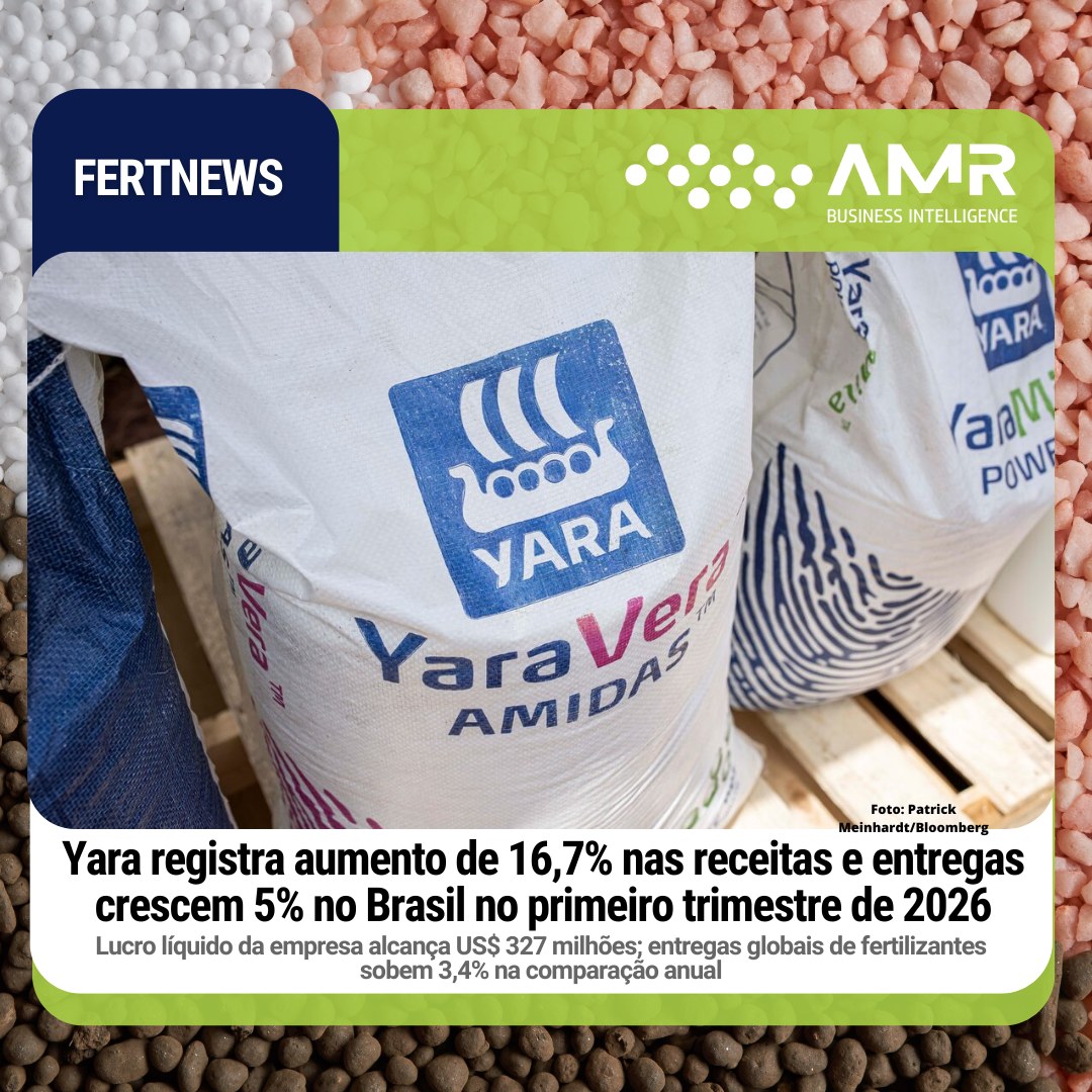 Capa da postagem Yara registra aumento de 16,7% nas receitas e entregas crescem 5% no Brasil no primeiro trimestre de 2026