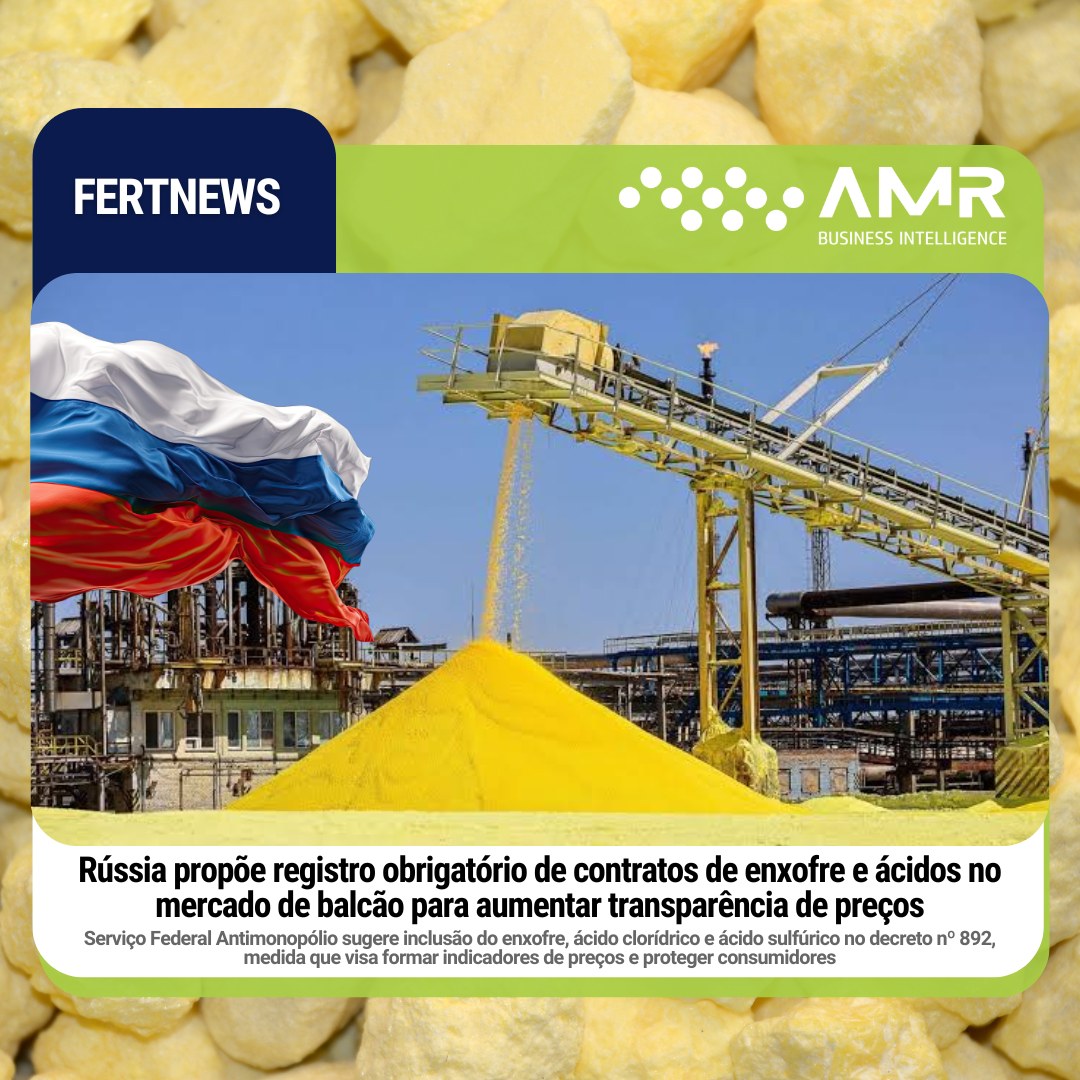 Capa da postagem Rússia propõe registro obrigatório de contratos de enxofre e ácidos no mercado de balcão para aumentar transparência de preços