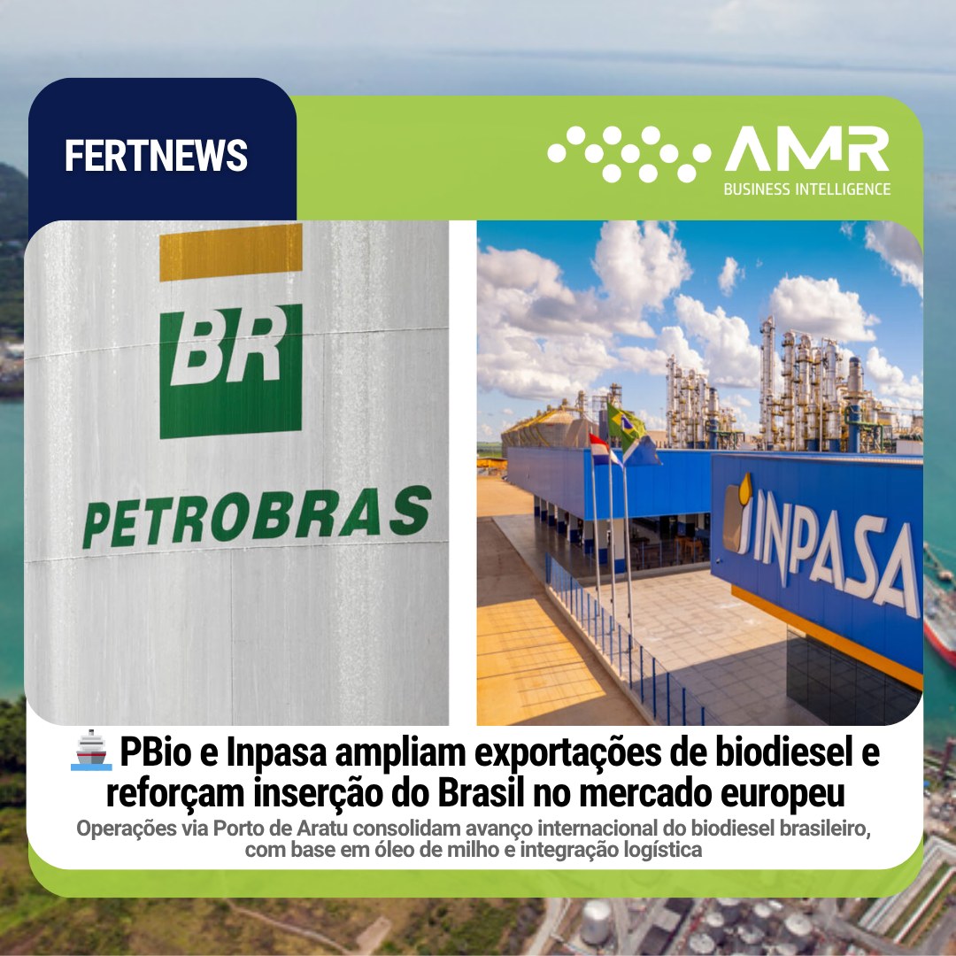 Capa da postagem 🚢 PBio e Inpasa ampliam exportações de biodiesel e reforçam inserção do Brasil no mercado europeu