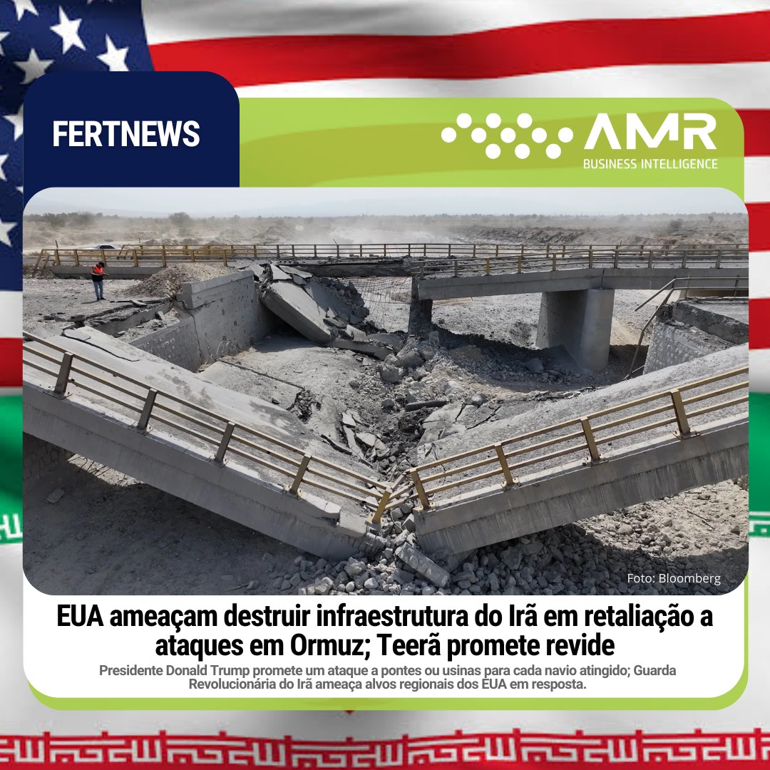 Capa da postagem EUA ameaçam destruir infraestrutura do Irã em retaliação a ataques em Ormuz; Teerã promete revide