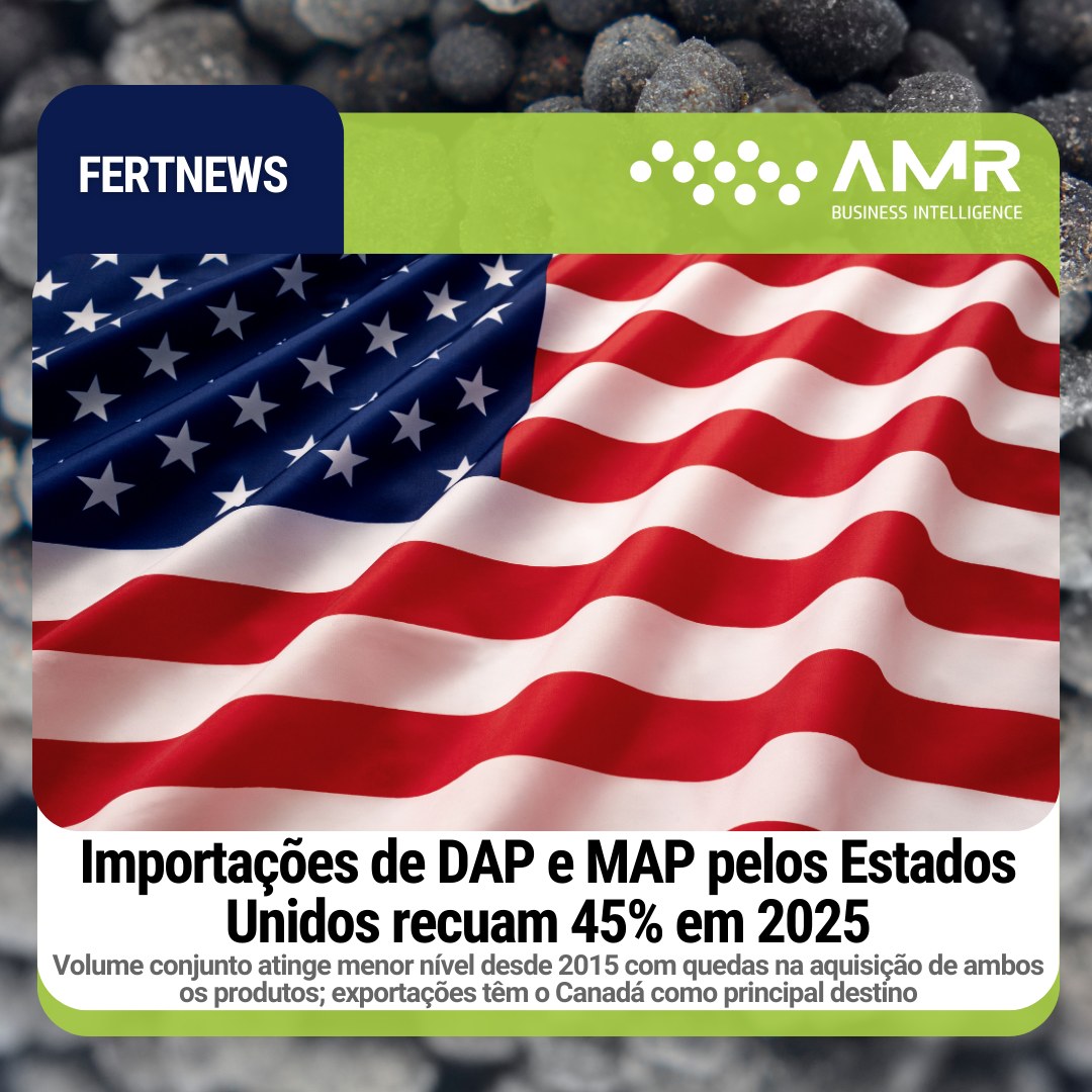 Capa da postagem Importações de DAP e MAP pelos Estados Unidos recuam 45% em 2025