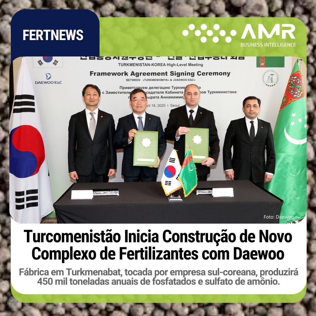 Capa da postagem Turcomenistão Inicia Construção de Novo Complexo de Fertilizantes com Daewoo