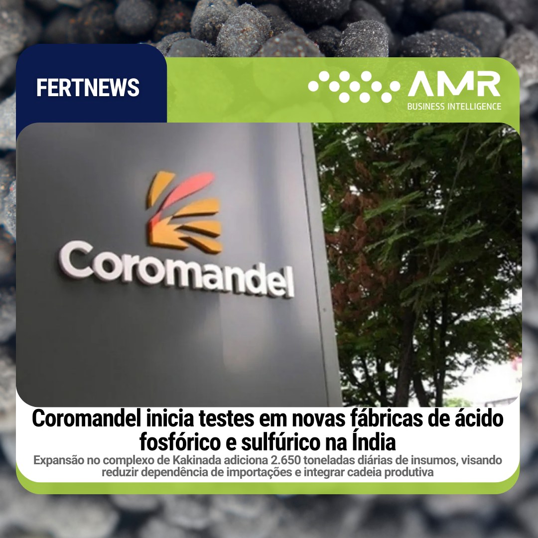 Capa da postagem Coromandel inicia testes em novas fábricas de ácido fosfórico e sulfúrico na Índia
