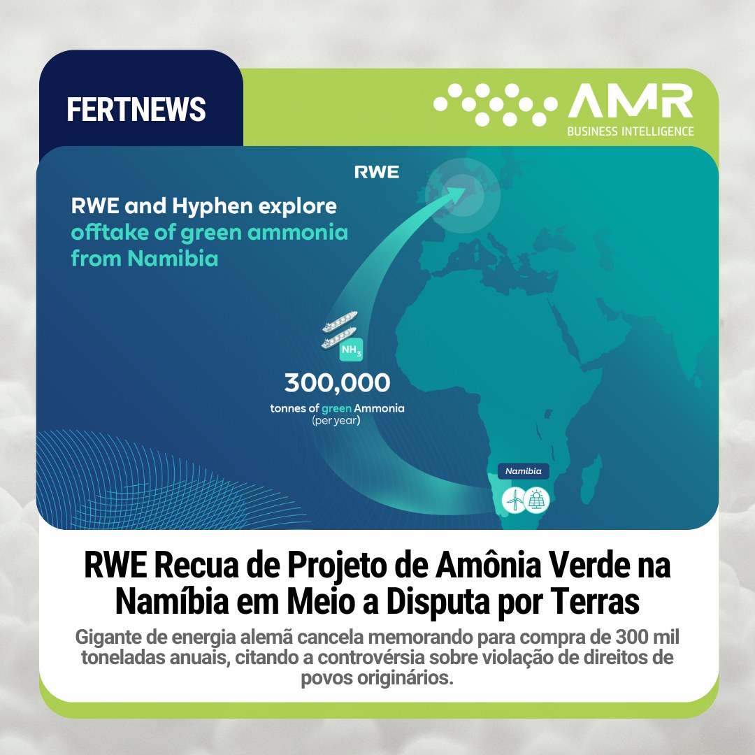 Capa da postagem RWE Recua de Projeto de Amônia Verde na Namíbia em Meio a Disputa por Terras