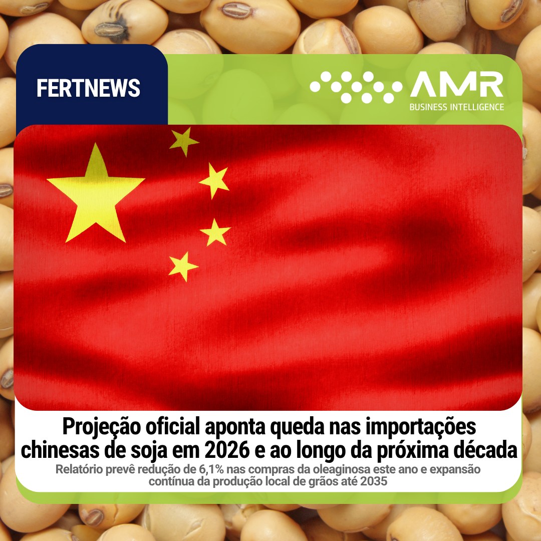 Capa da postagem Projeção oficial aponta queda nas importações chinesas de soja em 2026 e ao longo da próxima década