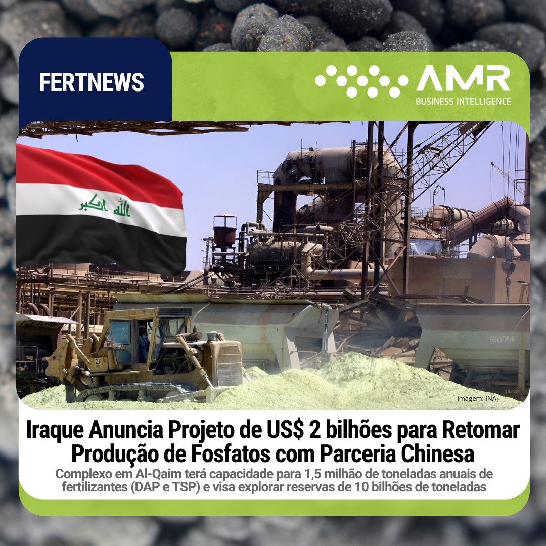 Capa da postagem Iraque Anuncia Projeto de US$ 2 bilhões para Retomar Produção de Fosfatos com Parceria Chinesa