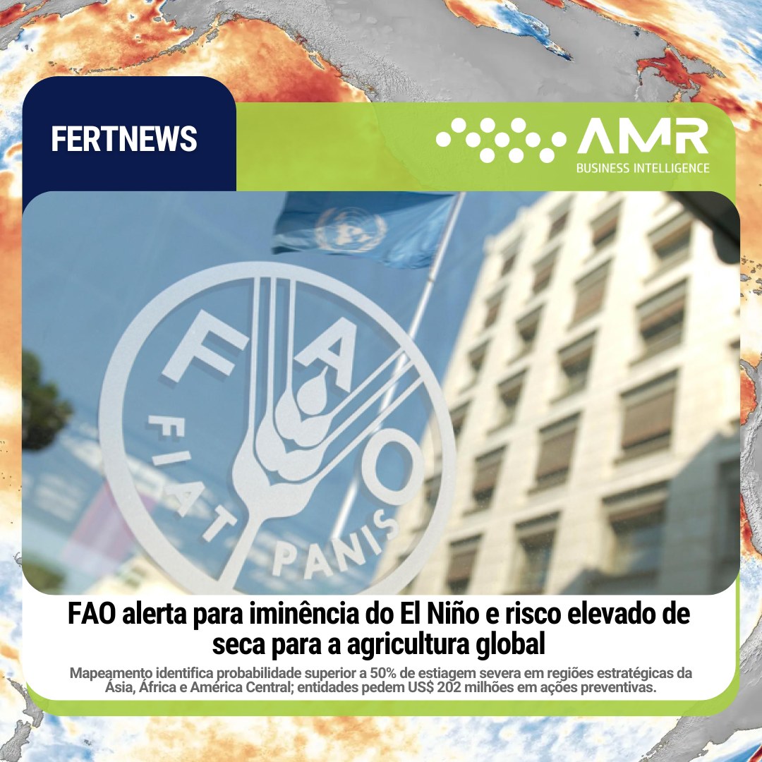 Capa da postagem FAO alerta para iminência do El Niño e risco elevado de seca para a agricultura global