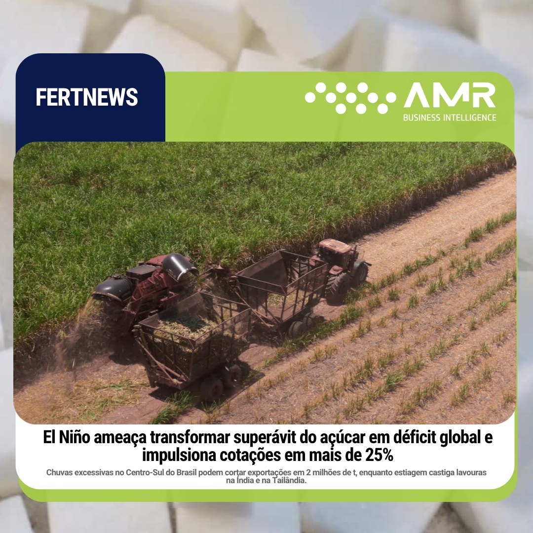 Capa da postagem El Niño ameaça transformar superávit do açúcar em déficit global e impulsiona cotações em mais de 25%