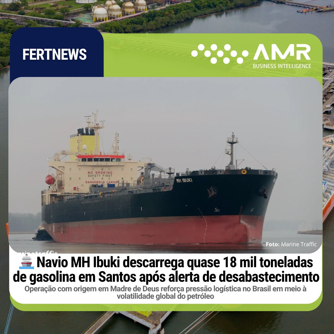 Capa da postagem 🚢 Navio MH Ibuki descarrega quase 18 mil toneladas de gasolina em Santos após alerta de desabastecimento