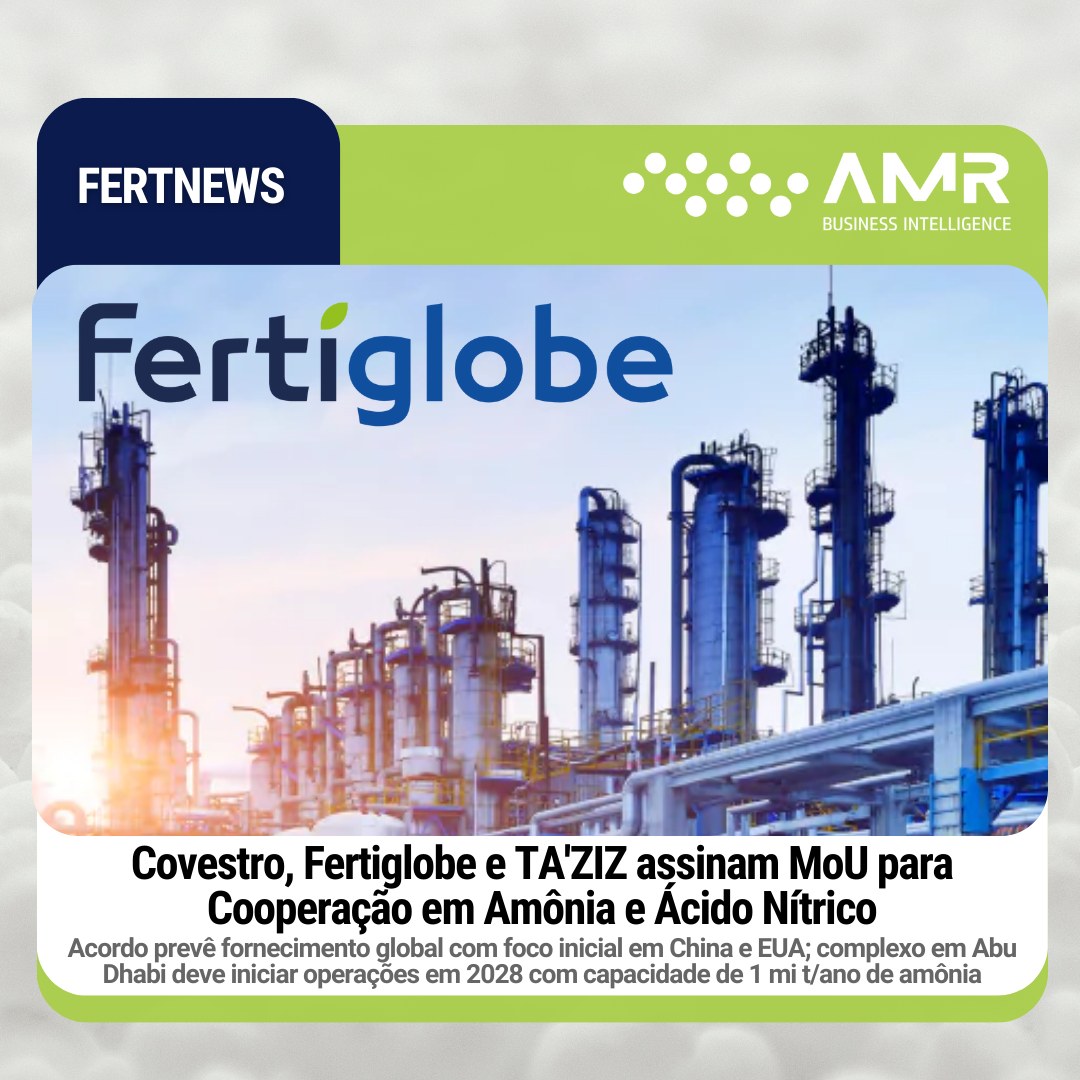 Capa da postagem Covestro, Fertiglobe e TA'ZIZ assinam MoU para Cooperação em Amônia e Ácido Nítrico